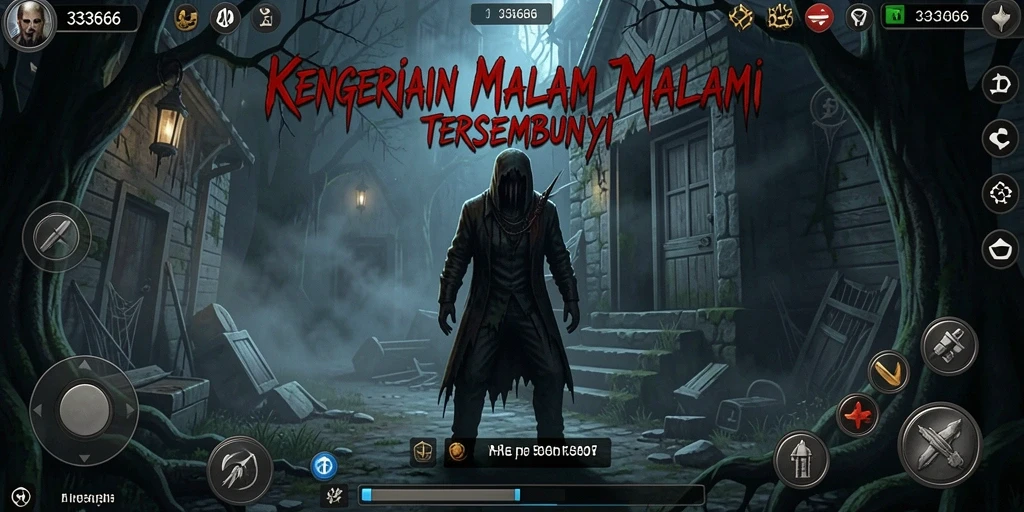 Screenshot gameplay menakutkan dari 333666 menunjukkan suasana mencekam.