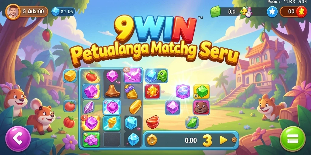 Tangkapan layar menunjukkan gameplay seru di 9WIN dengan kombinasi warna warni.