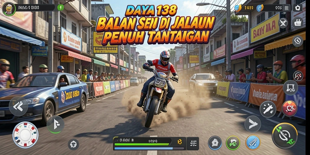 Gameplay balapan seru di DAYA138 dengan mobil cepat dan trek bervariasi.