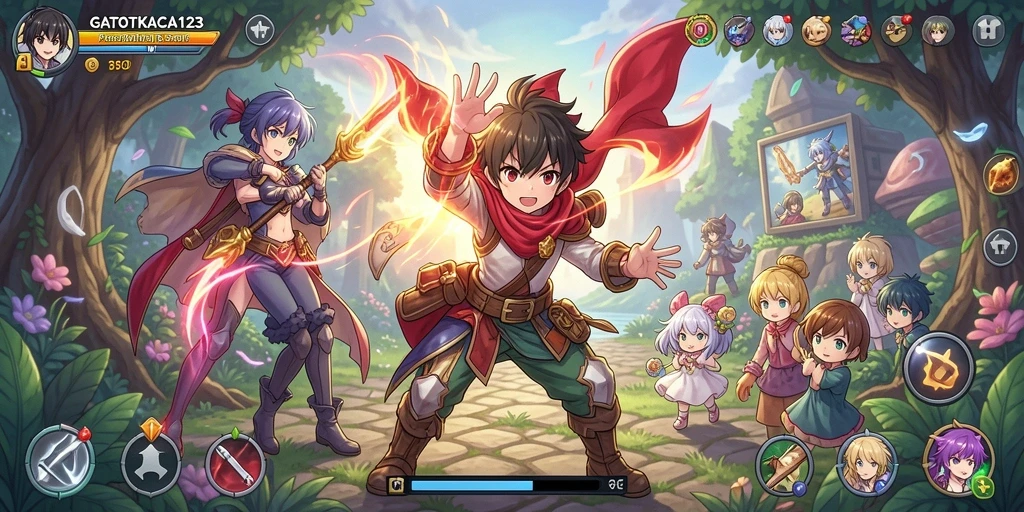 Gameplay seru GATOTKACA123 dengan karakter anime yang ikonik.