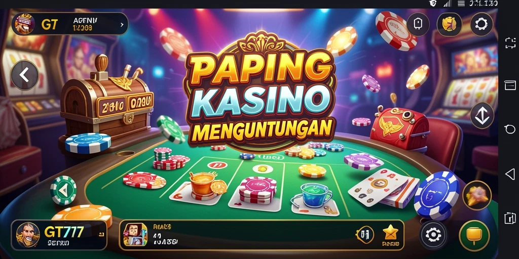 Screenshot utama GT777 menunjukkan gameplay seru permainan Kasino.