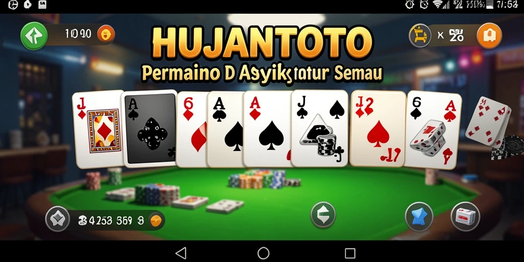 Tampilan gameplay HUJANTOTO dengan suasana bermain Domino.