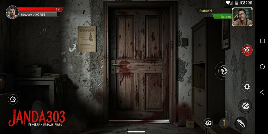 Screenshot menampilkan momen mencekam dari gameplay JANDA303.