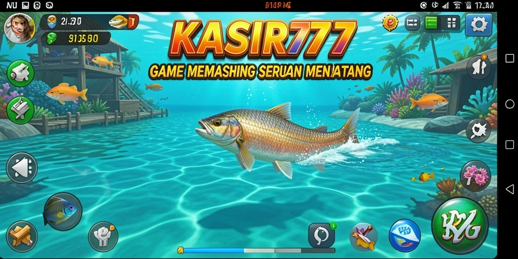 Screenshot gameplay KASIR777 menampilkan aksi memancing yang mendebarkan.