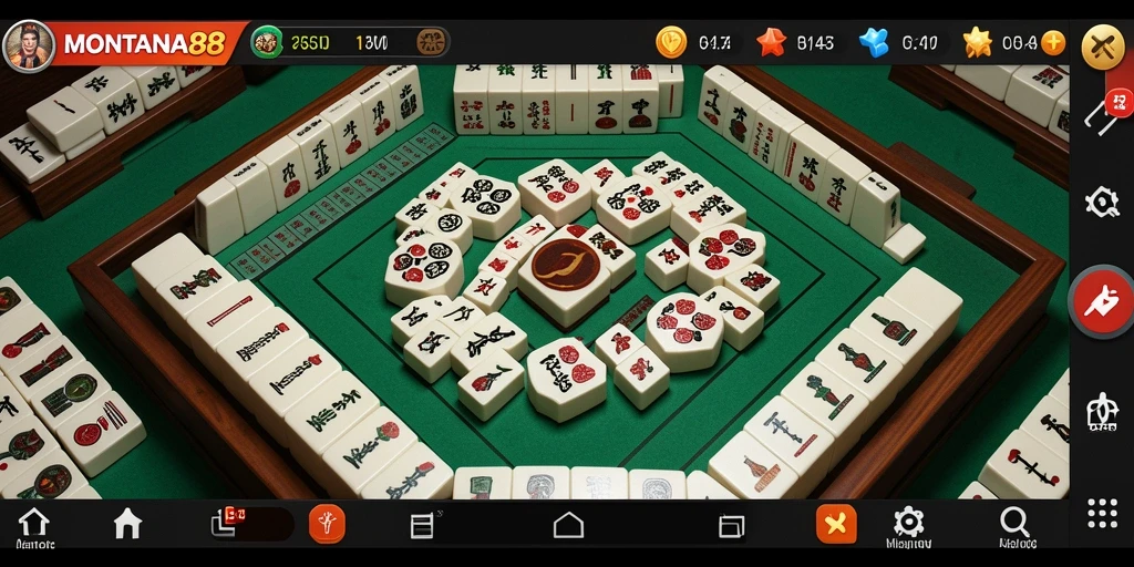 Tampilan gameplay Mahjong yang mendebarkan di MONTANA88.