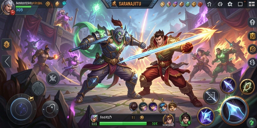 Tampilan aksi seru dari gameplay SARANAJITU yang mendebarkan.
