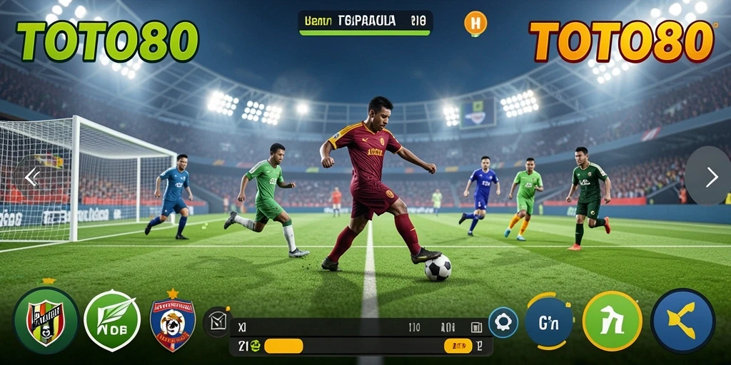 Tampilan gameplay TOTO80 yang dinamis dan menarik dalam pertandingan sepak bola.